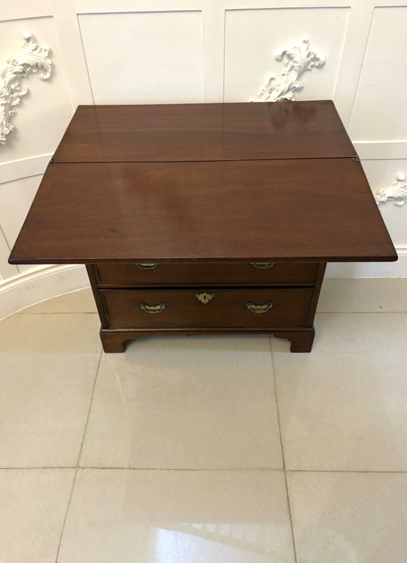 Rare Small Antique George III Quality Mahogany Bachelors Chest of 5 Drawers - Image 10